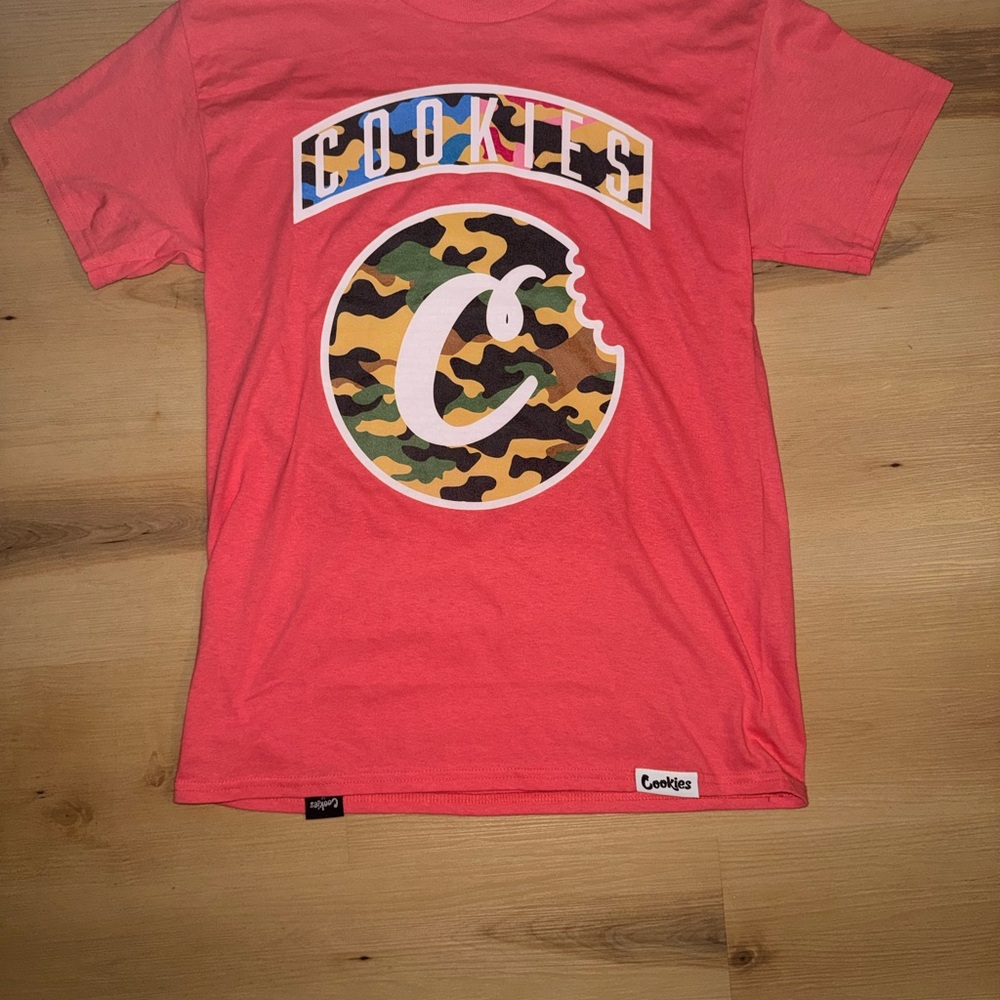 Cookies Colorful C Logo Camo Tee - Coral